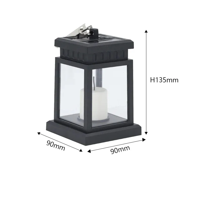 LED Retro Flickering Hanging Lantern: Bright Pathway Decoration Solar Lamp for Outdoor Palace Lighting