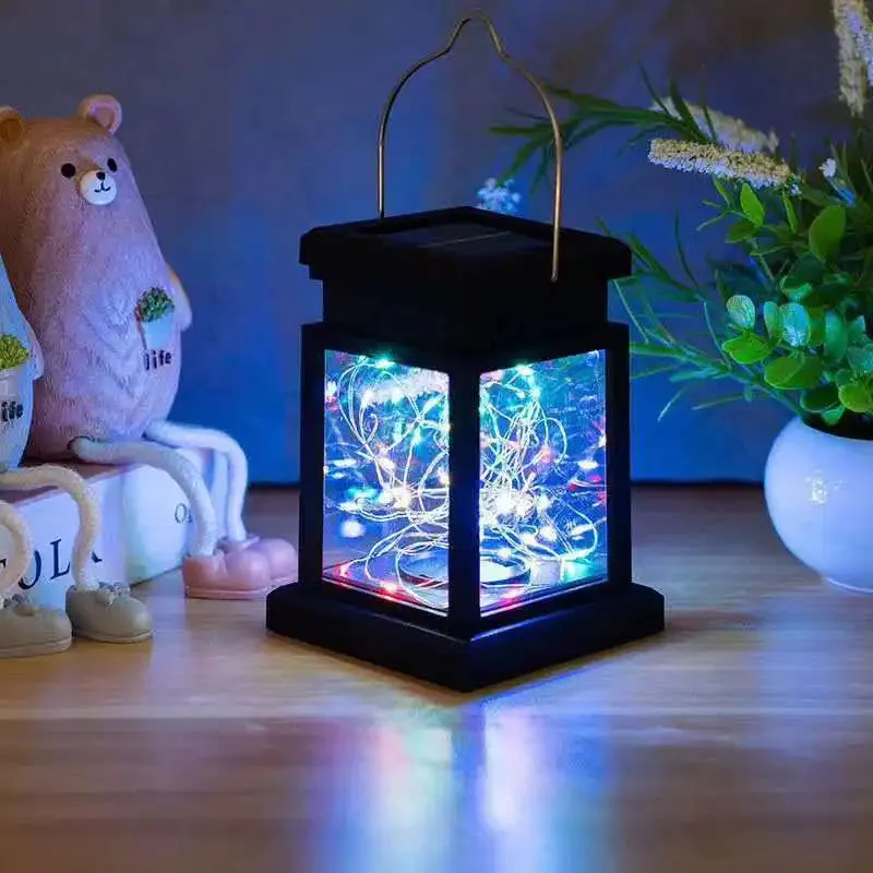 LED Retro Flickering Hanging Lantern: Bright Pathway Decoration Solar Lamp for Outdoor Palace Lighting
