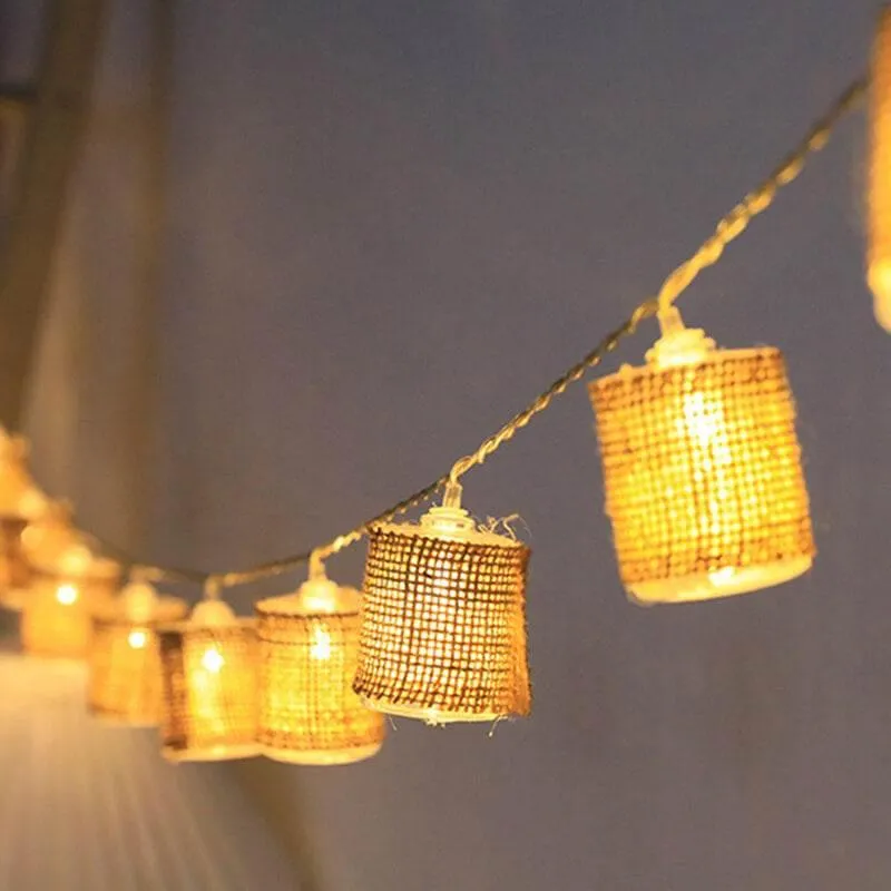 Linen Lantern String Lights - Outdoor Fairy Decorative Lighting