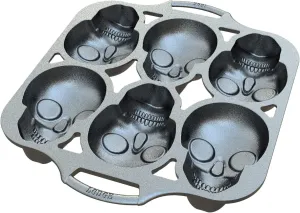 Lodge Seasoned Cast Iron Skull Mini Cake Pan