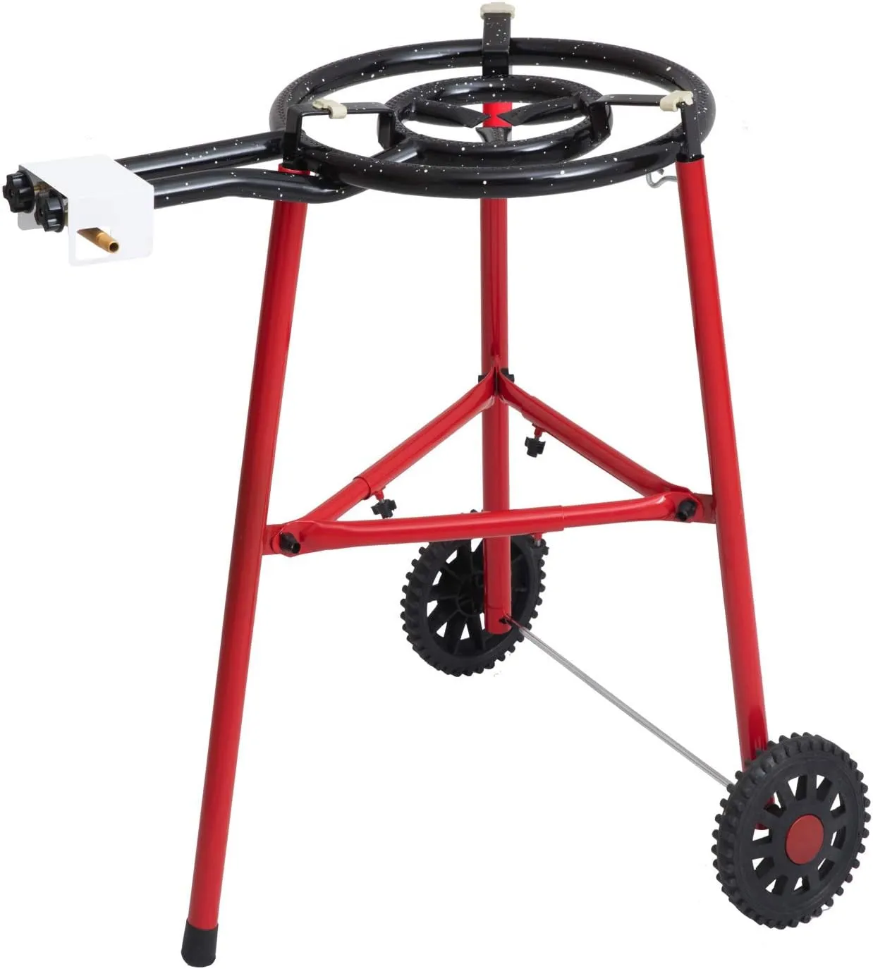 Mabel Home Paella Pan   Paella Burner and Stand Set on Wheels   Complete Paella Kit for up to 14 Servings - 15.75 inch Gas Burner   18 inch Enamaled Steel Paella Pan