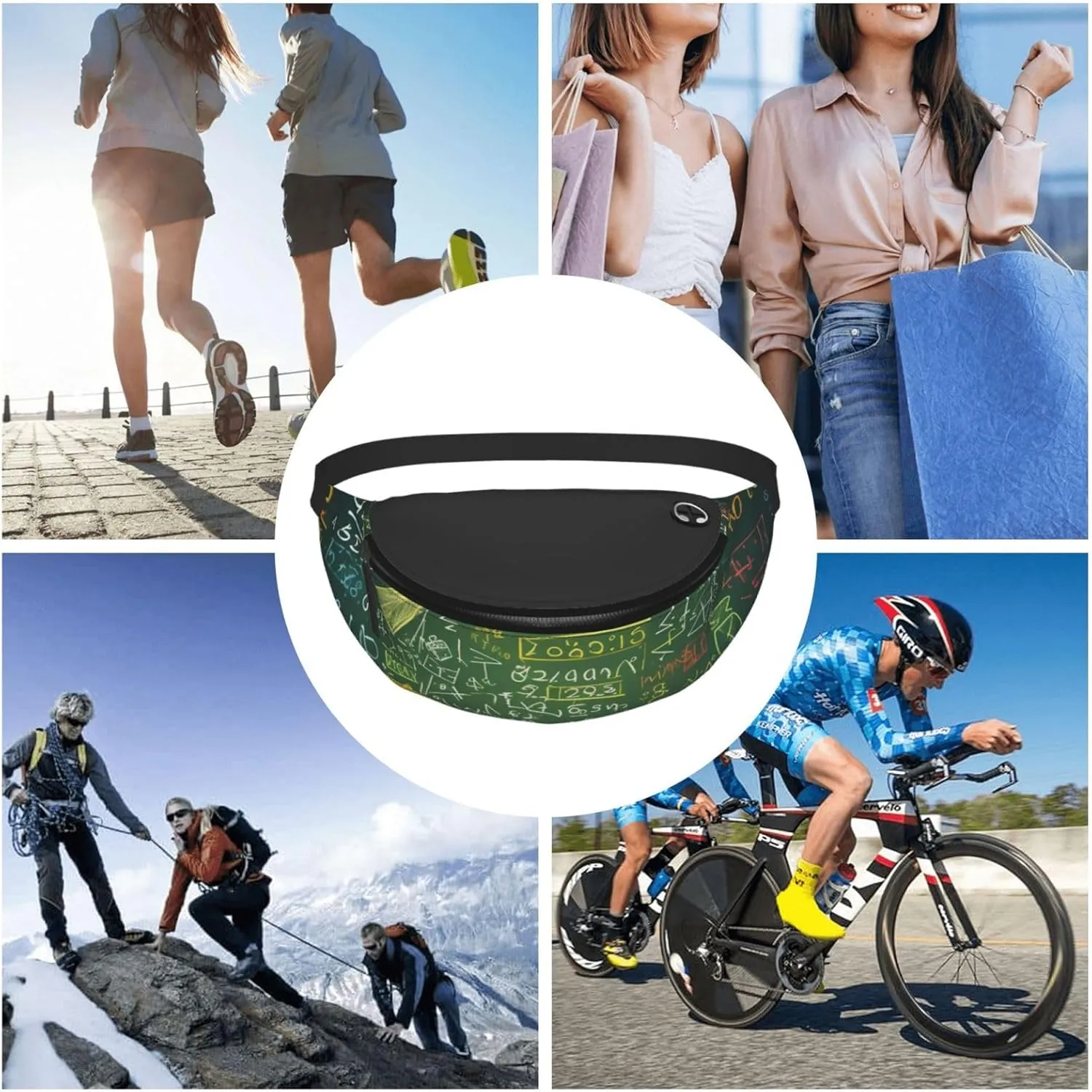 Math question Fanny Pack for Man Women Waist Bag Adjustable Belt Casual Chest Bag Bum Bags for Travel Sports Running Hiking Waist Packs