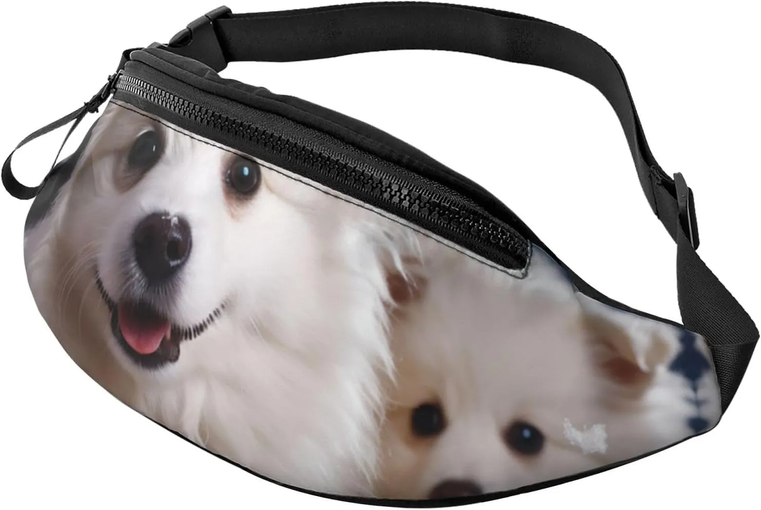 Merry Christmas White Snow Dog Fanny Pack for Man Women Waist Bag Adjustable Belt Casual Chest Bag Bum Bags for Travel Sports Running Hiking Waist Packs