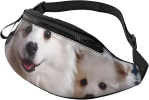Merry Christmas White Snow Dog Fanny Pack for Man Women Waist Bag Adjustable Belt Casual Chest Bag Bum Bags for Travel Sports Running Hiking Waist Packs