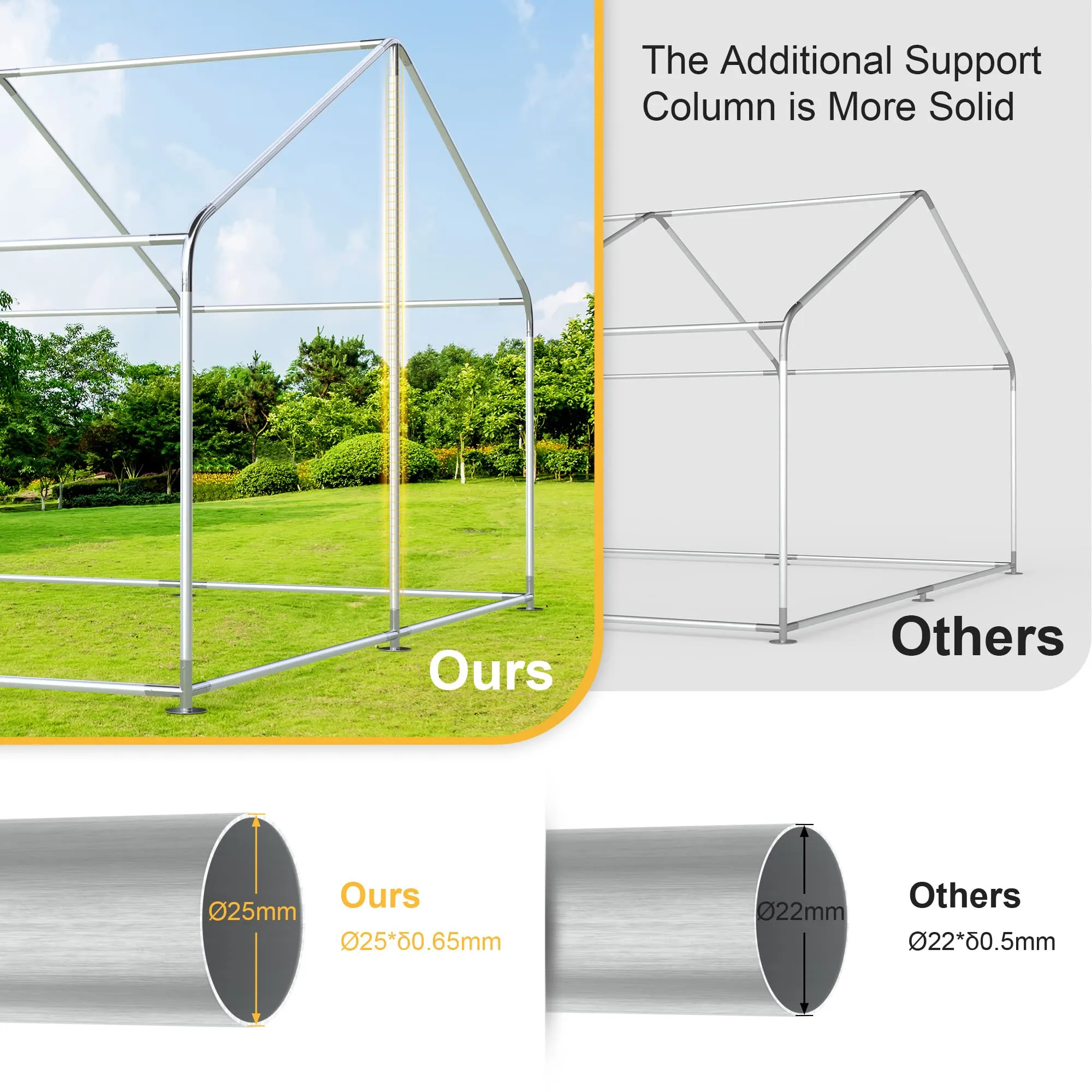 Morngardo Chicken Coop Large Metal Run for 20 Chickens Walk in Yard Poultry Cage Hen House with Waterproof Cover (96.8 Square Feet)