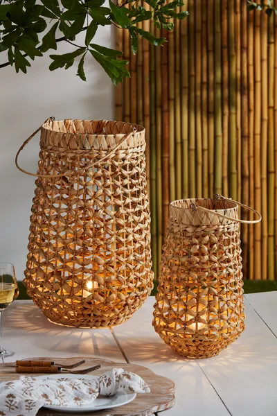 MUD PIE WOVEN LIGHT-UP LANTERNS
