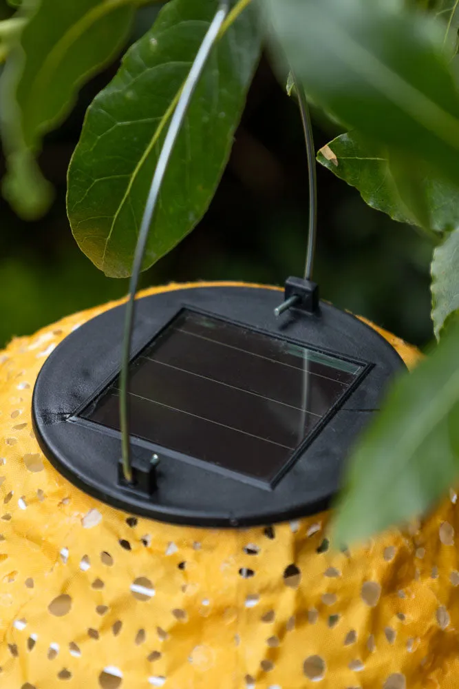 Mustard Yellow Hanging Outdoor Solar Lantern