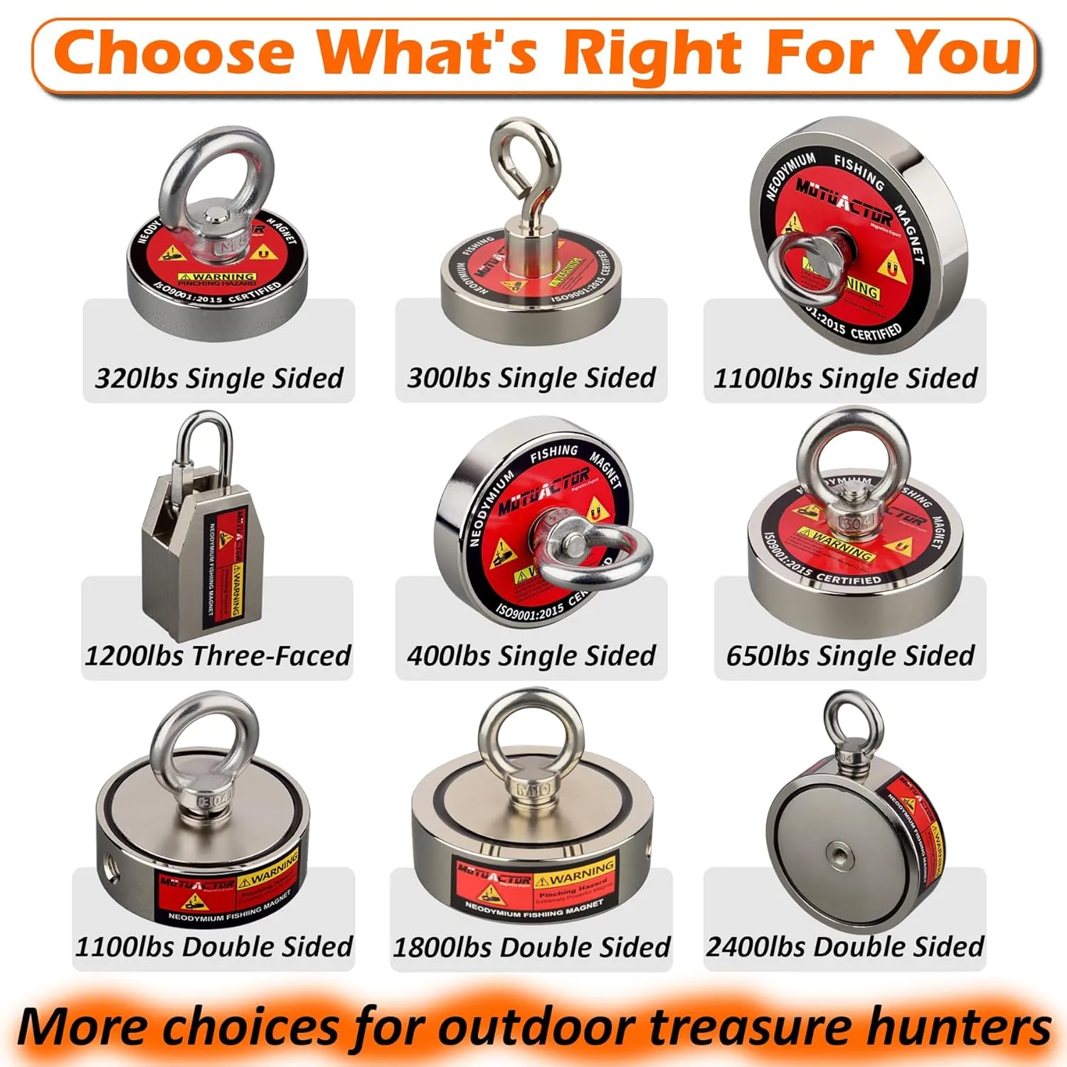 MUTUACTOR Fishing Magnets,650lbs Strong Neodymium Rare Earth Magnets with 20Ft Duarble Rope,Φ 2.95” Permanent Heavy Duty Magnets for Treasure Hunting Retrieving Knife Metallic Tools in Lakes Rivers
