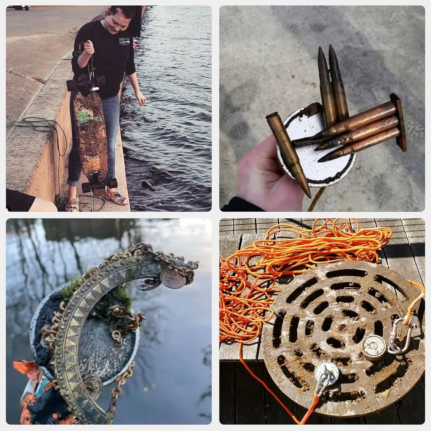 MUTUACTOR Fishing Magnets,650lbs Strong Neodymium Rare Earth Magnets with 20Ft Duarble Rope,Φ 2.95” Permanent Heavy Duty Magnets for Treasure Hunting Retrieving Knife Metallic Tools in Lakes Rivers