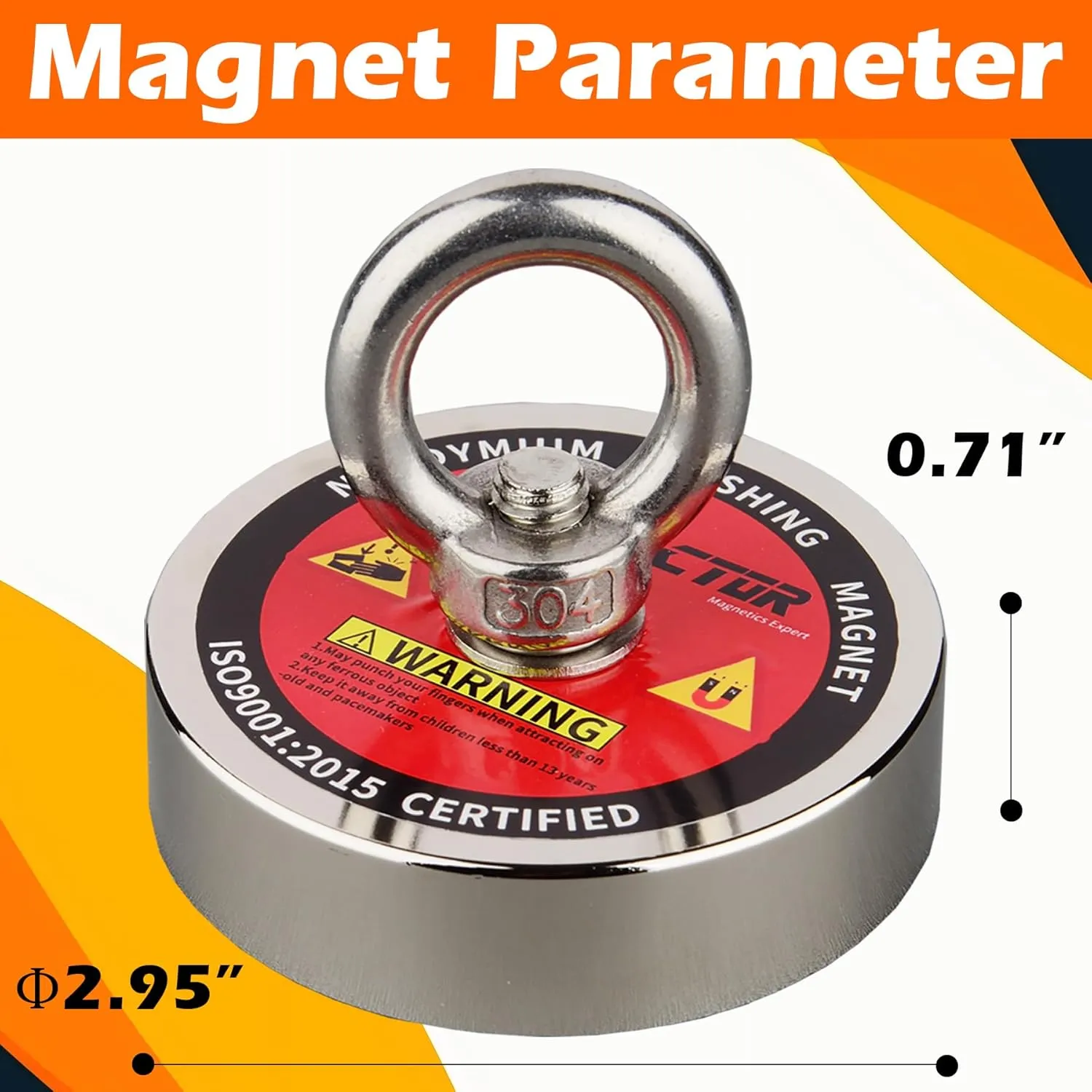 MUTUACTOR Fishing Magnets,650lbs Strong Neodymium Rare Earth Magnets with 20Ft Duarble Rope,Φ 2.95” Permanent Heavy Duty Magnets for Treasure Hunting Retrieving Knife Metallic Tools in Lakes Rivers