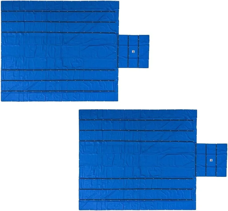 Mytee Products (2 Pack) Heavy Duty Trucking Flatbed Trailer Tarps Heavy Duty 18oz Lumber Tarp 24x27 (8' Drop) - Blue
