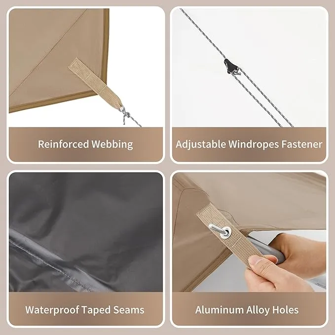 Naturehike Cloud Skies Camping Tent Tarp with Poles, Waterproof PU 18000mm  Rain Shelter, Anti-UV UPF2000  Camping Sun Shelter Camping Canopy, Camping Tent Canopy for Outdoor Party, Picnic