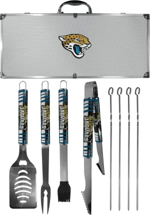NFL Siskiyou Sports Fan Shop Jacksonville Jaguars Steel Tailgater BBQ Set w/Case 8 piece Gray