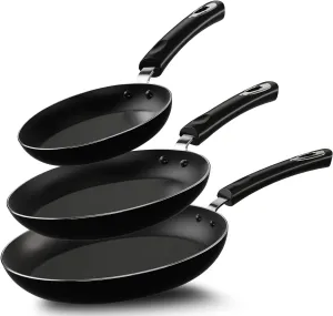 Non Stick Frying Pan Set, 3 Pcs Induction Hob Pan Set, Professional Chefs Pan Sets Non Stick 20cm, 24cm, and 28cm