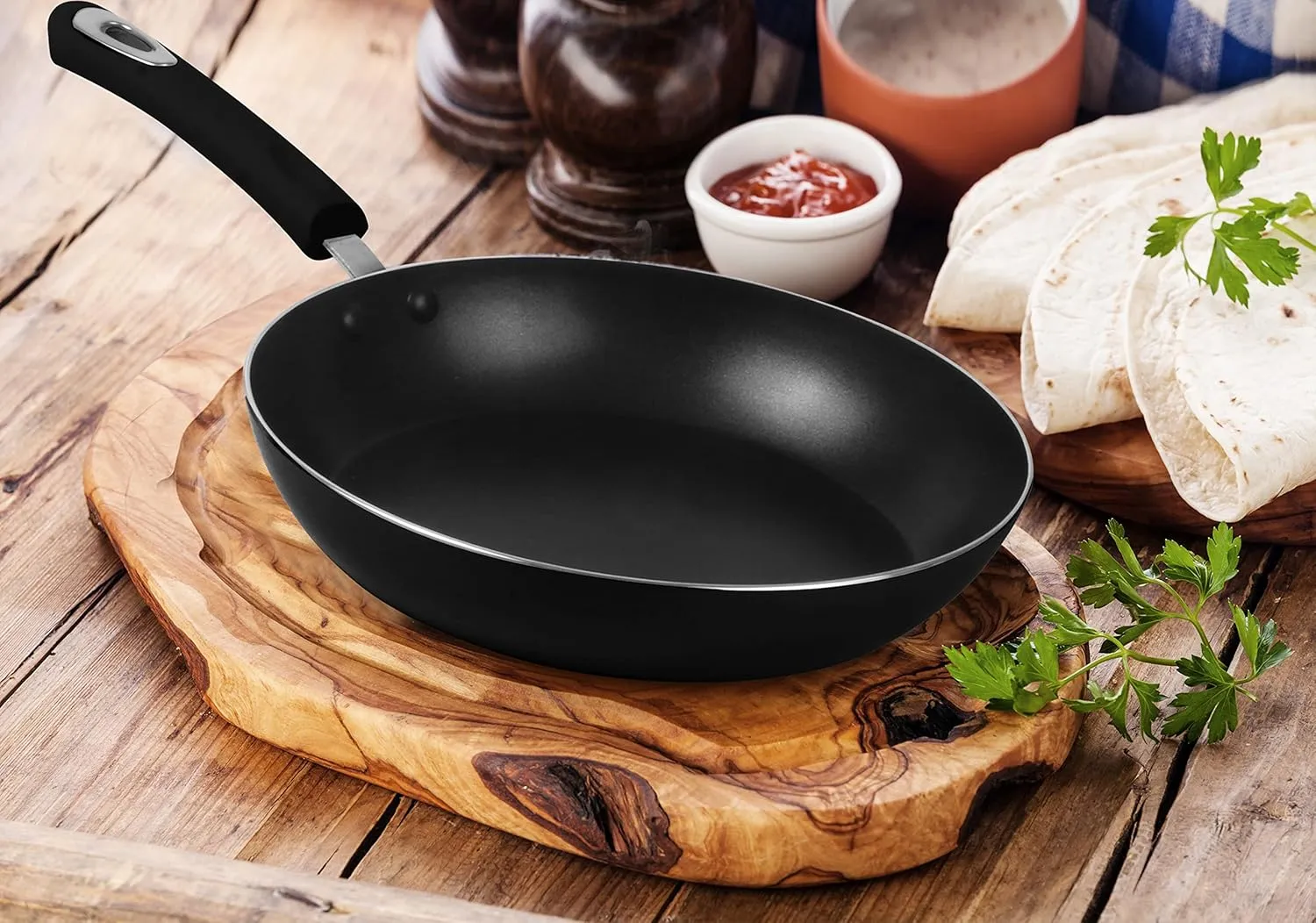Non Stick Frying Pan Set, 3 Pcs Induction Hob Pan Set, Professional Chefs Pan Sets Non Stick 20cm, 24cm, and 28cm