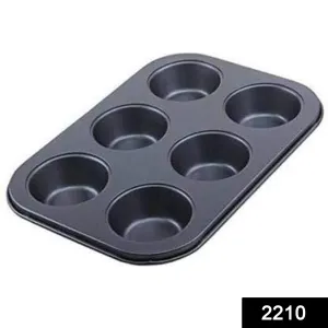 Non-Stick Reusable Cupcake Tray for 6 Muffins
