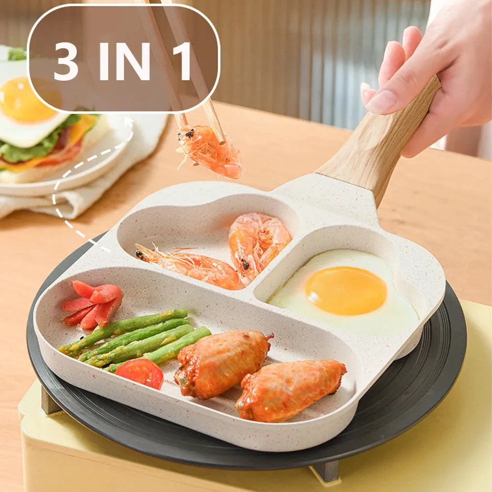 Nonstick Ceramic Frying Pan 2 Heart and Oval Cup Non Toxic Chef Egg Pan Induction Compatible Omelet Pan