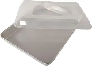Nordic Ware Hi-Side Sheet Cake Baking Pan with Lid Aluminum Aluminum