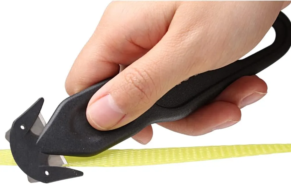 Nova Safety Cutter Tool, Safety Box Cutter Knife, Ergonomic Film Cutting Blade, Box, Strap, Carton, Package, Envelope and Letter Opener (10 Piece - Black)