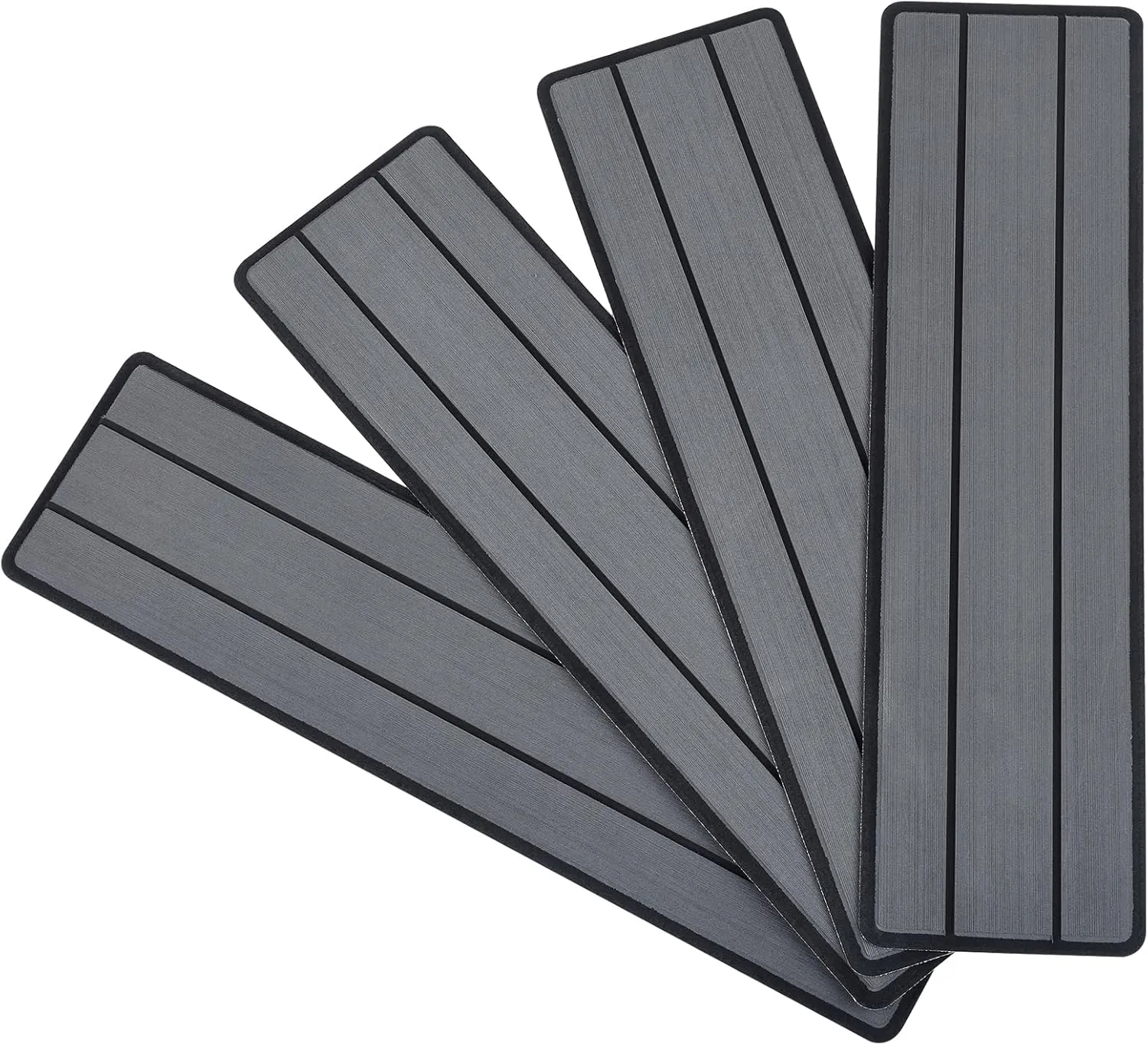 OCEANBROAD EVA Foam RV Step Cover 24''x6.5'' 4 Pack with Self Adhesive for Ladders Trailers Truck Campers RV Steps Treads, Dark Gray