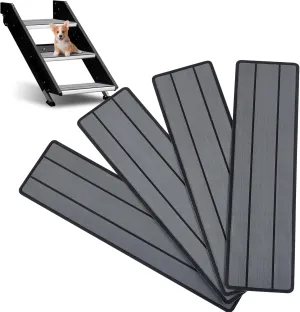 OCEANBROAD EVA Foam RV Step Cover 24''x6.5'' 4 Pack with Self Adhesive for Ladders Trailers Truck Campers RV Steps Treads, Dark Gray