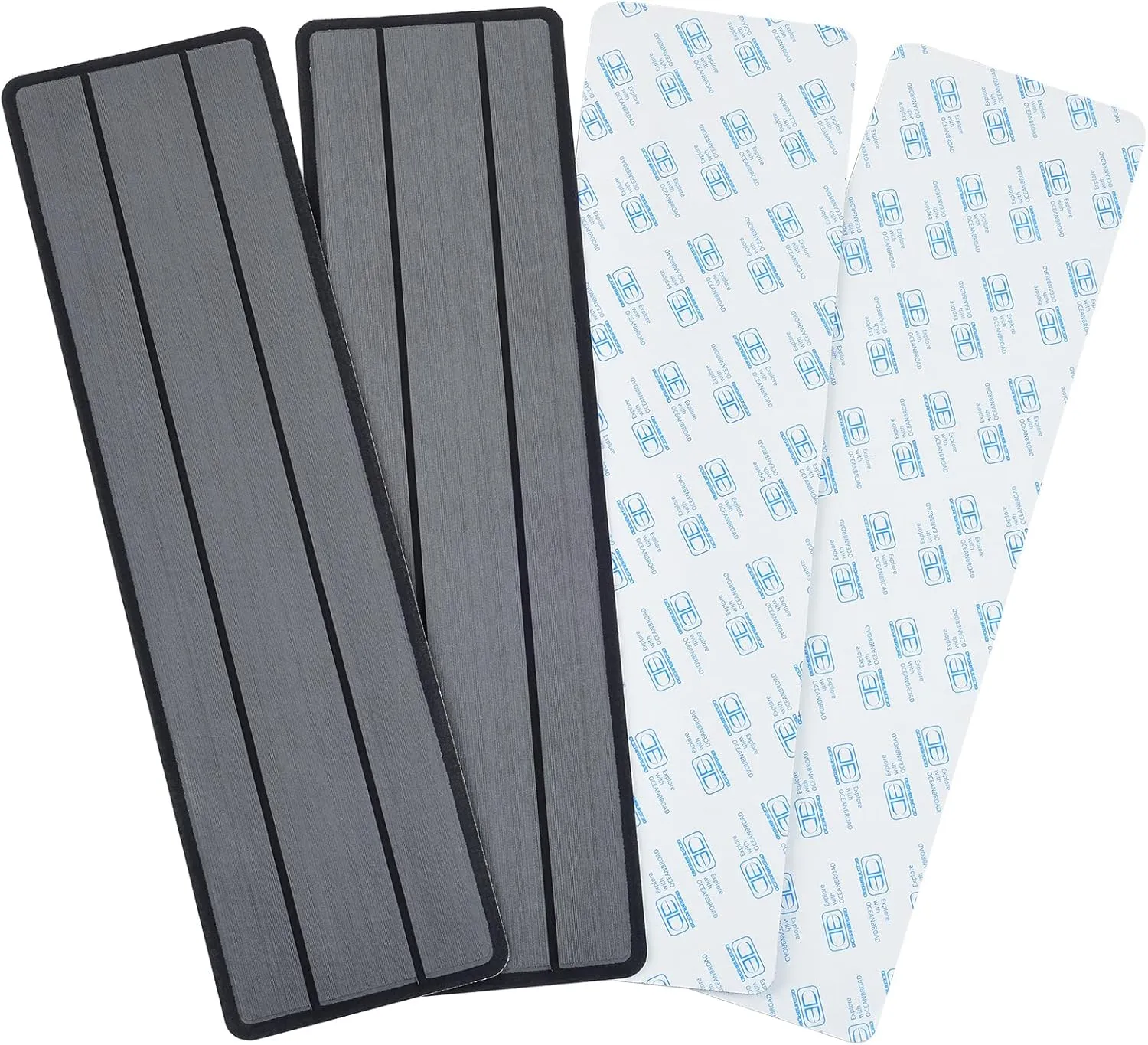OCEANBROAD EVA Foam RV Step Cover 24''x6.5'' 4 Pack with Self Adhesive for Ladders Trailers Truck Campers RV Steps Treads, Dark Gray