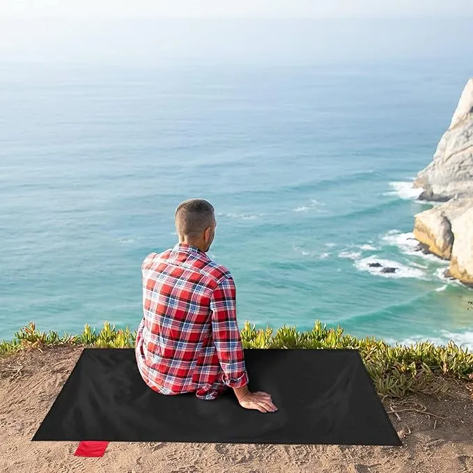 Odoland Beach Blanket Picnic Blanket, SandProof Waterproof Outdoor Pocket Blanket with Portable Bag, Foldable Lightweight Sand Free Quick Drying Beach Mat for Hiking Camping Picnics Travel Concert