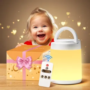 One Fire [Gifts for Kids/New Moms 10 Color Dimmable Night Light Lamp, Rechargeable Portable Night Light for Baby Nursery Lamp, Remote Timer Touch Night Light, Baby Night Lights for Nursery/Bedroom
