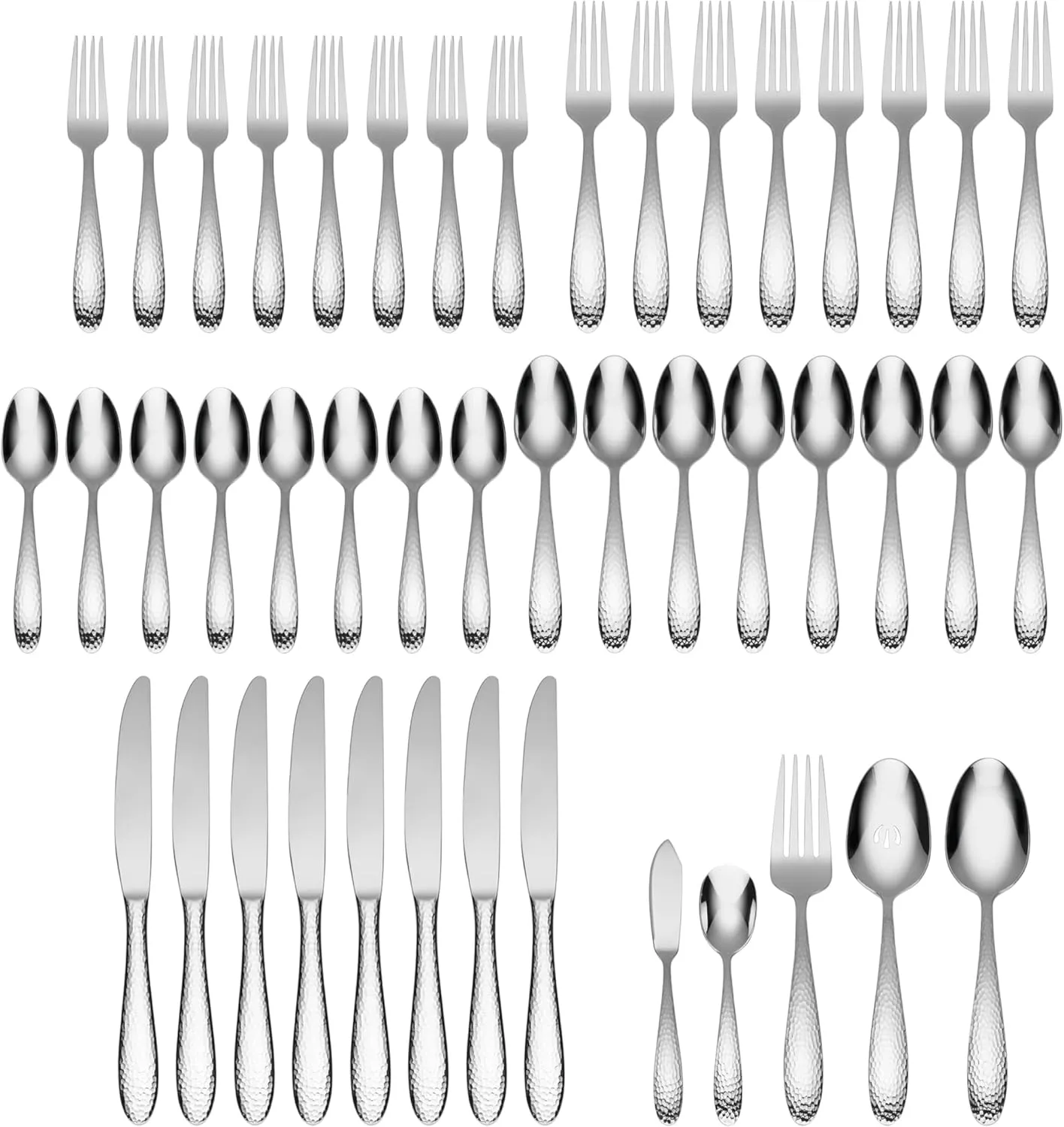 Oneida H156045A Reyna 45 Piece Everyday Flatware Set, Service For 8