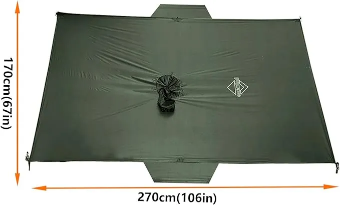 onewind Hooded Rain Poncho, Silnylon Camping Rain Coat Versatile Survival Shelter Lightweight Poncho for Hiking, Backpacking