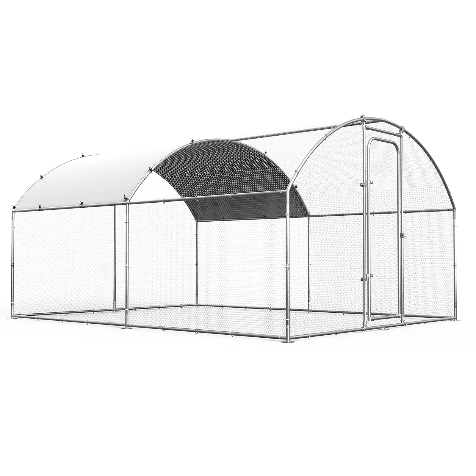 Oranland Chicken Coop Metal Large Chicken Run for Yard Chicken Pen Outdoor Heavy Duty Poultry Cage with Waterproof and Anti-Ultraviolet Cover for Outdoor Farm Use