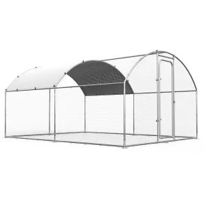 Oranland Chicken Coop Metal Large Chicken Run for Yard Chicken Pen Outdoor Heavy Duty Poultry Cage with Waterproof and Anti-Ultraviolet Cover for Outdoor Farm Use