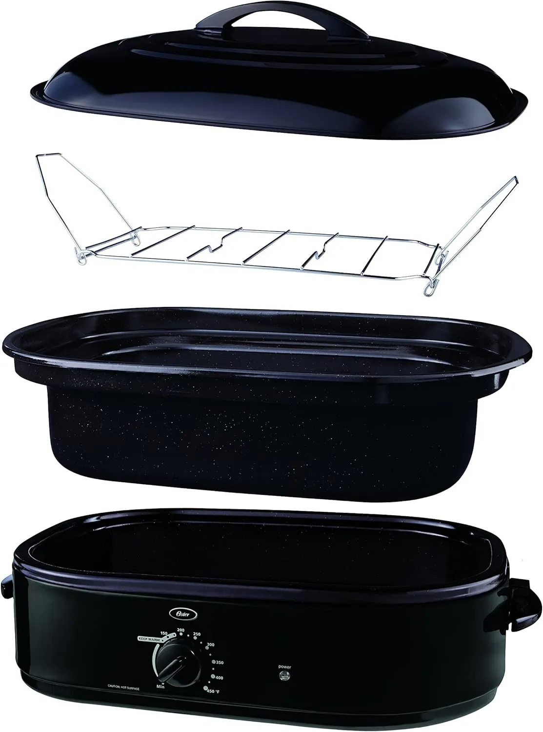 Oster CKSTRS18-BSB-W 18-Quart Roaster Oven with Self-Basting Lid, Black