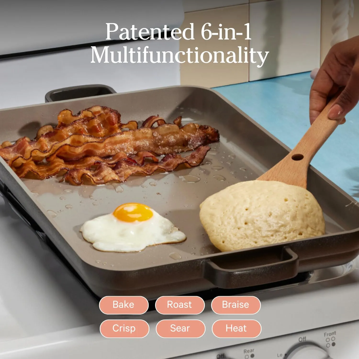 Our Place Bakeware Set | 5-Piece Nonstick, Toxin-Free, Ceramic, Cast Aluminum Set with Oven Pan, Bakers, & Oven Mat | Space-Saving Nesting Design | Oven-Safe | Bake, Roast, Griddle and more | Char
