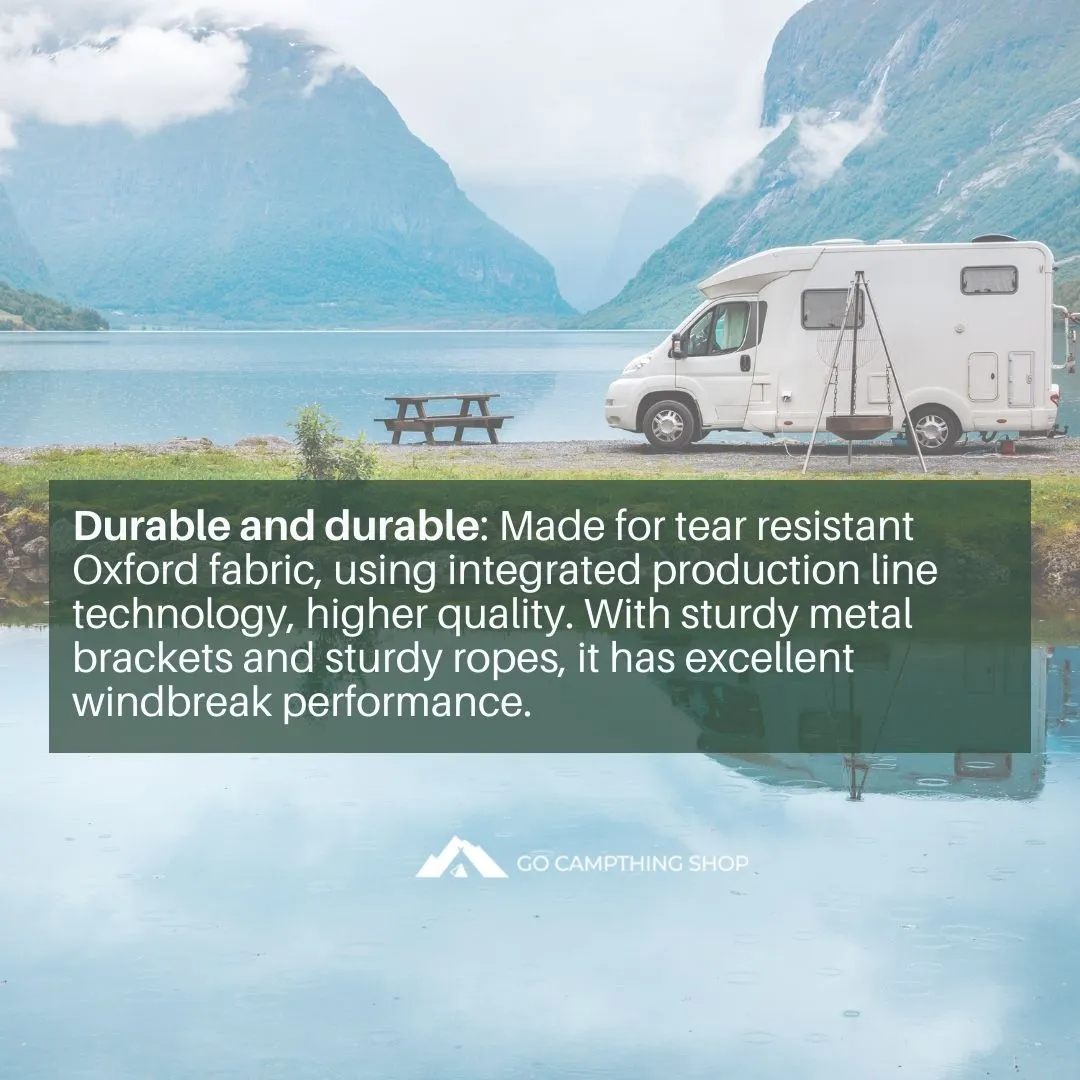Outdoor Camping Car Side Tarp Sunshade Curtain Easy to set up 3-4 People Large 440x200cm Army Green Color