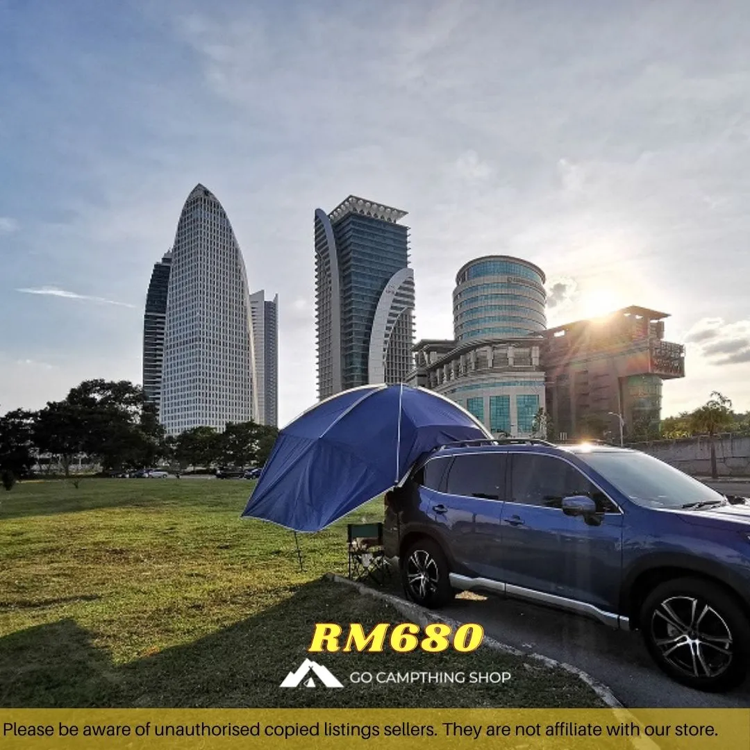 Outdoor Camping Car Side Tarp Tent Awning Sun Shade Waterproof Curtain UV Protection Army Green Color 320*230*220cm