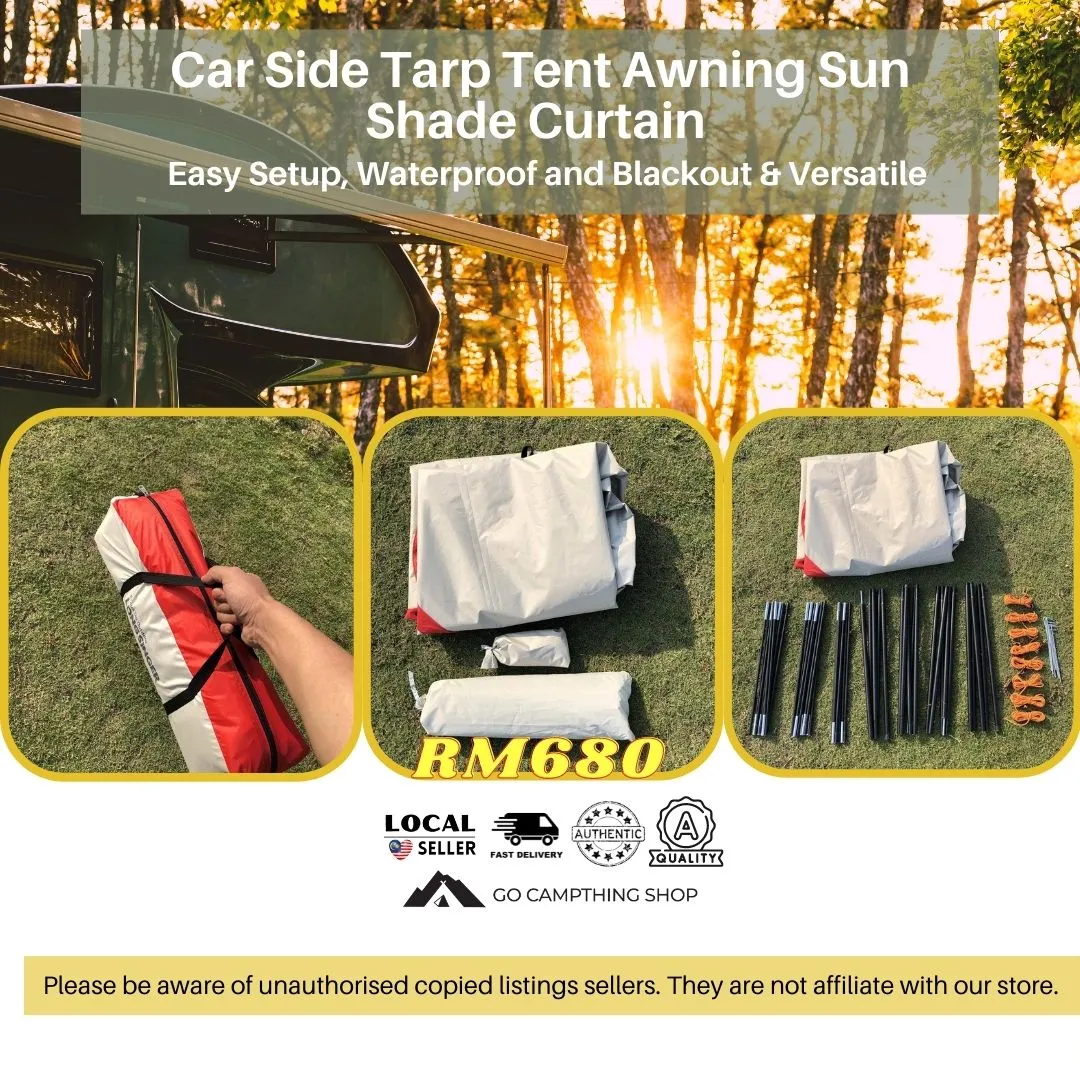 Outdoor Camping Car Side Tarp Tent Awning Sun Shade Waterproof Curtain UV Protection Army Green Color 320*230*220cm