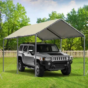 Outdoor Carport 10x20ft Heavy Duty Car Tent, Portable Garage Canopy Storage Shed, Car Shelter, All-Season Tarp Tent for Car, Party (Bg)