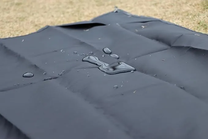 Outdoor Pocket Blanket, Packable Compact Lightweight Blanket Tarp, Small Beach Blanket Sandproof Waterproof, Fast Dry Ground Cover for Picnic Concert Festival Camping, Stakes Included (Black)