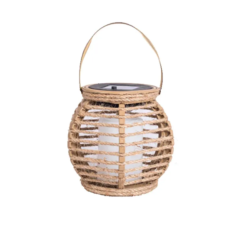 Outdoor Solar Garden Lamp: Waterproof Rattan Landscape Lantern for Lawn, LED Decorative Ambience Lighting