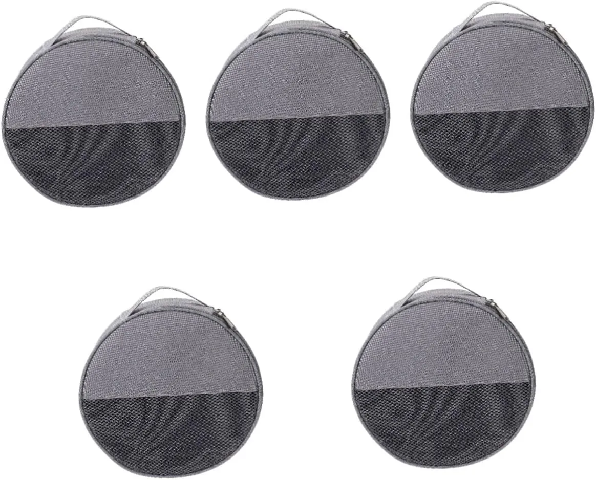 Outdoor Tableware Bag Canvas Bag Round Dish Container Bag for Plate Tableware Pouch Camping Supplies