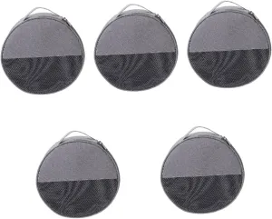 Outdoor Tableware Bag Canvas Bag Round Dish Container Bag for Plate Tableware Pouch Camping Supplies