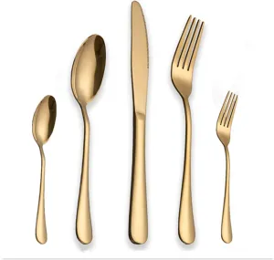 Party Gold Tableware Set Stainless Steel Cutlery Set 30Pcs Gold Knife Cutlery Cutlery Gold Outstanding (Color : 30pcs)