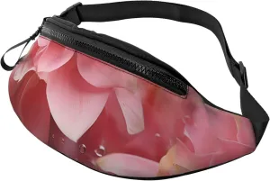 Pink Petals Fanny Pack for Man Women Waist Bag Adjustable Belt Casual Chest Bag Bum Bags for Travel Sports Running Hiking Waist Packs