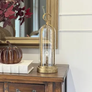 Portable Brass Finish LED Lantern