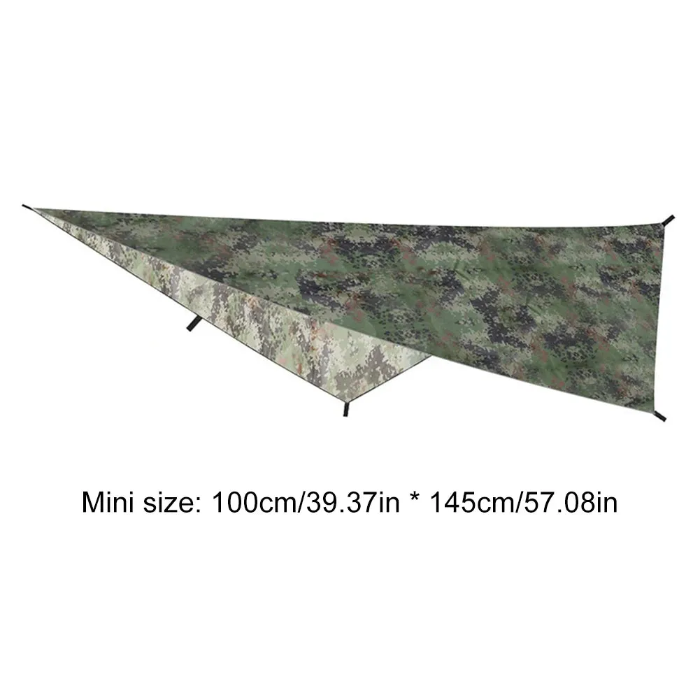 Portable Camouflage Camping Tarp 210T Polyester Yarn Awning Canopy Waterproof Foldable Ultra-light Picnic Backpacking Equipment
