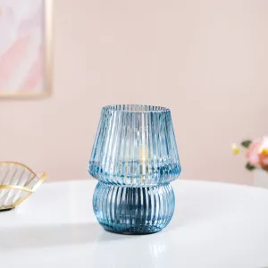 Portable LED Glass Table Lamp Blue