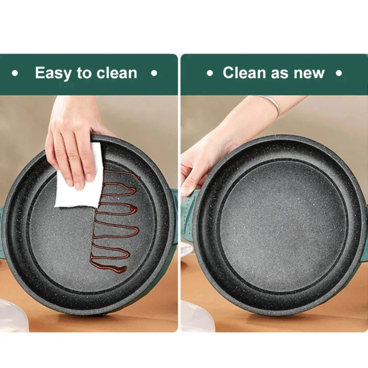 Portable Multifunctional Non-stick Skillet Pan for Household Kitchen and Camping Use - Ideal for Frying, Grilling, and Barbecuin
