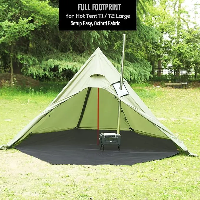 Preself Footprint for Tipi Hot Tent, Ground Sheet Mat, Tent Floor, Waterproof Camping Tarp (Full - T1 T2 Large)