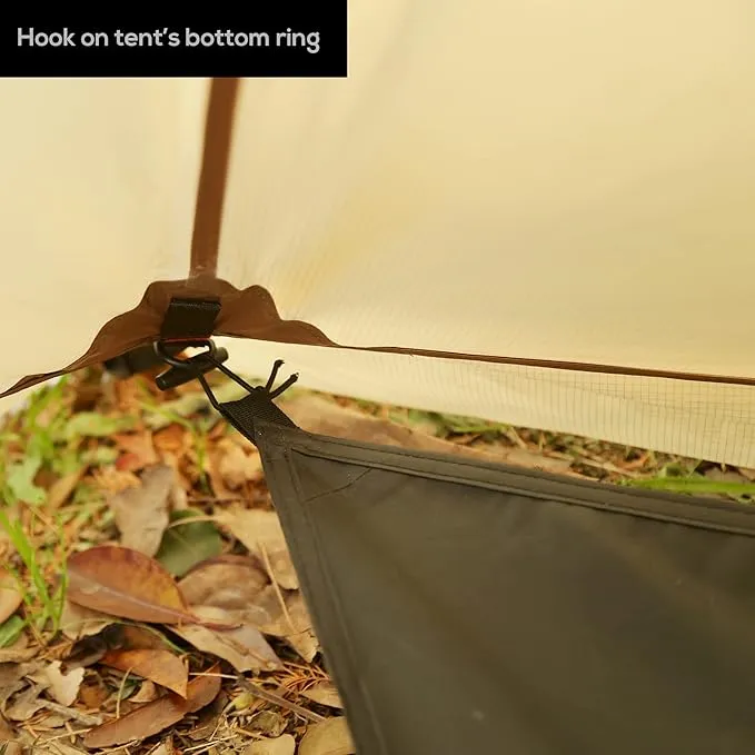 Preself Footprint for Tipi Hot Tent, Ground Sheet Mat, Tent Floor, Waterproof Camping Tarp (Full - T1 T2 Large)